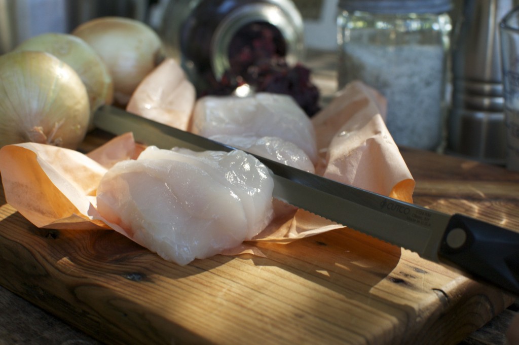 Cutting Fish with the Cutco Slicer www.cubitsorganics.com