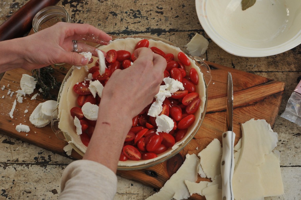 Goat Cheese in Tomato Pie www.cubitsorganics.com