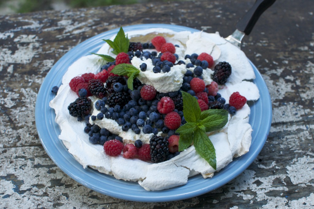 meringue with berries and whipped cream www.cubitsorganics.com